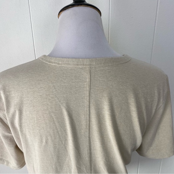 Lululemon Crescent T-Shirt Spark Gold Bone Short Sleeve Cotton Blend Twist Top 6 - Picture 5 of 11